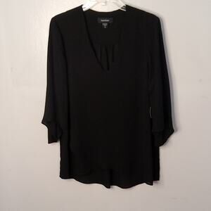 NWT Karen Kane Women's Small Pink Lemonade Bracelet Sleeve Black Top, Versatile